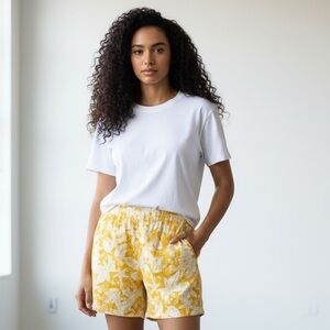 Floral Yellow Women's Shorts